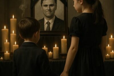 In a Heart-Stopping Scene That Left the Room Silent, Two Young Children Approach Charlie Kirk’s Portrait, Their Voices Echoing “Daddy” — Unaware of the Shadows and Secrets Waiting Beyond the Candlelight, Sparking Questions No One Expected and a Story That Will Shake You to the Core