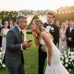 At my son’s wedding, his bride whispered a threat to ruin my reputation unless I bought her a home in Paradise Valley. Instead of panicking, I revealed the one item she never expected. Her smile collapsed instantly—and moments later she announced the marriage was over in front of everyone.