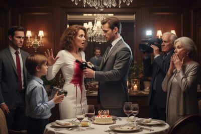 My husband dumped red wine on me in front of his entire family at my mother-in-law’s birthday. But before anyone could laugh, my ten-year-old son raised a camera: “Grandpa already has the videos.” That night, a $780,000 …
