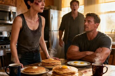 After my husband hit me, I went to bed without saying a word. The next morning, he woke up to the smell of pancakes and saw the table filled with delicious food. He said, “Good, you finally understand.” But when he saw the person sitting at the table, his expression changed instantly…